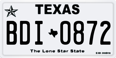TX license plate BDI0872