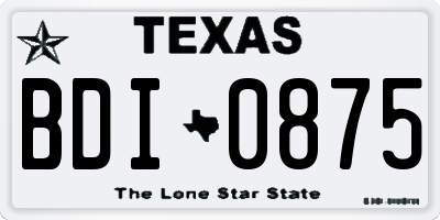 TX license plate BDI0875