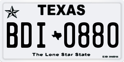 TX license plate BDI0880