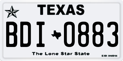 TX license plate BDI0883