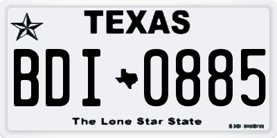 TX license plate BDI0885