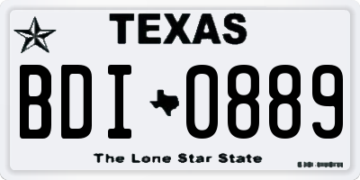 TX license plate BDI0889