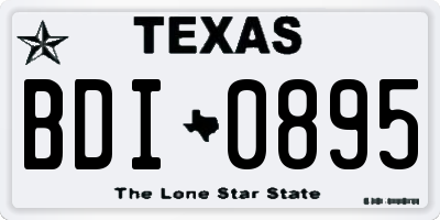 TX license plate BDI0895