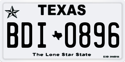 TX license plate BDI0896