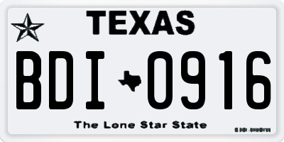 TX license plate BDI0916