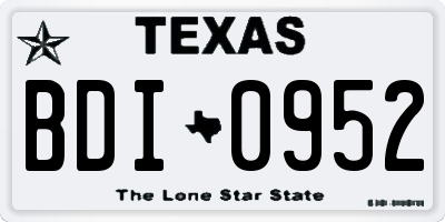 TX license plate BDI0952