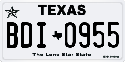 TX license plate BDI0955