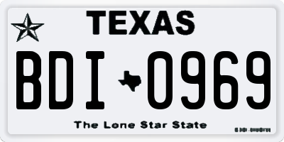 TX license plate BDI0969