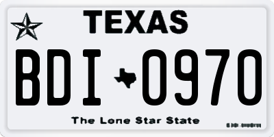 TX license plate BDI0970