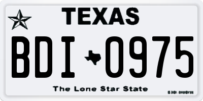 TX license plate BDI0975