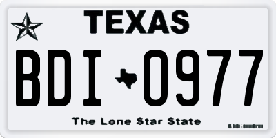 TX license plate BDI0977