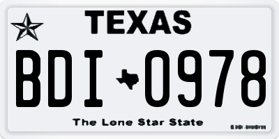 TX license plate BDI0978