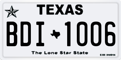 TX license plate BDI1006