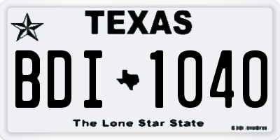 TX license plate BDI1040