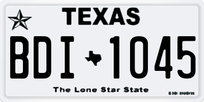 TX license plate BDI1045
