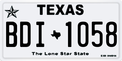 TX license plate BDI1058