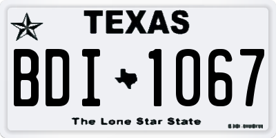 TX license plate BDI1067