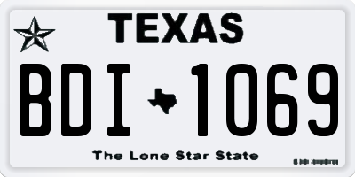 TX license plate BDI1069