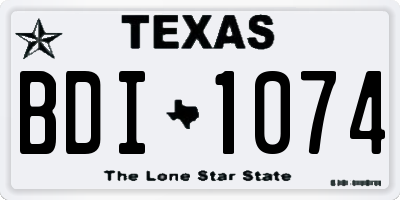 TX license plate BDI1074