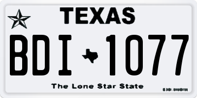 TX license plate BDI1077