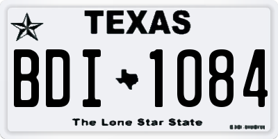 TX license plate BDI1084