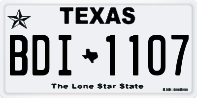 TX license plate BDI1107