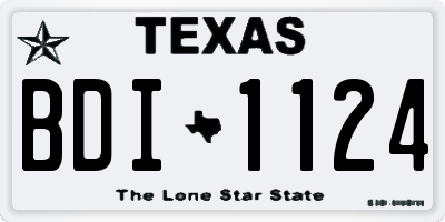 TX license plate BDI1124