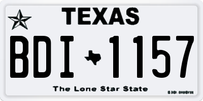 TX license plate BDI1157