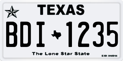 TX license plate BDI1235