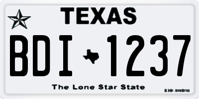 TX license plate BDI1237