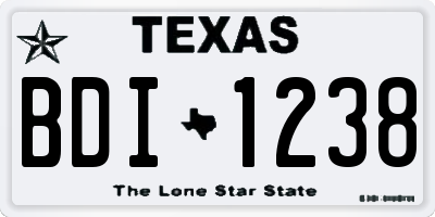 TX license plate BDI1238