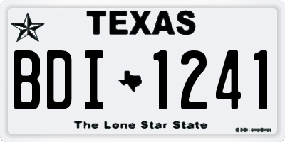 TX license plate BDI1241
