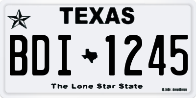 TX license plate BDI1245
