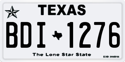 TX license plate BDI1276