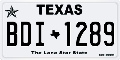 TX license plate BDI1289