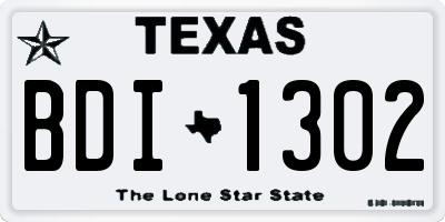 TX license plate BDI1302