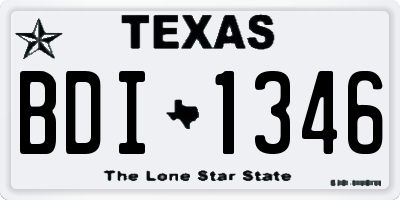 TX license plate BDI1346
