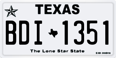 TX license plate BDI1351