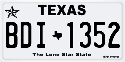 TX license plate BDI1352