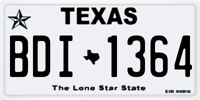 TX license plate BDI1364