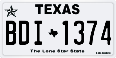 TX license plate BDI1374