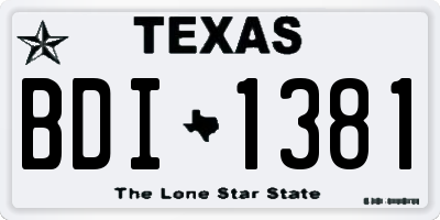 TX license plate BDI1381