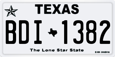 TX license plate BDI1382