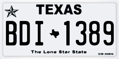 TX license plate BDI1389