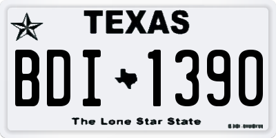 TX license plate BDI1390