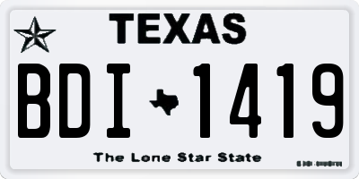 TX license plate BDI1419
