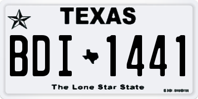 TX license plate BDI1441