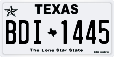 TX license plate BDI1445