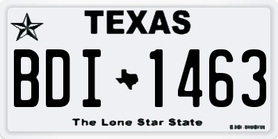 TX license plate BDI1463