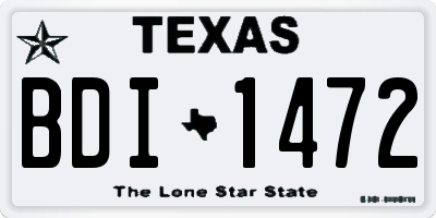 TX license plate BDI1472